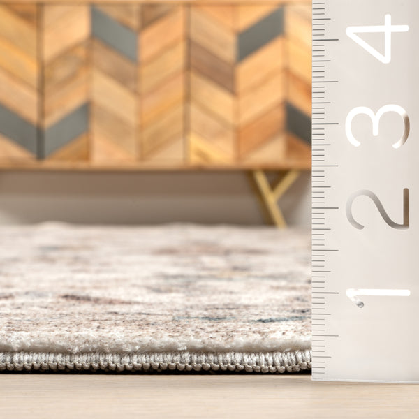 Nuloom Ashby Floral Medallion Machine Washable Area Rug Grey