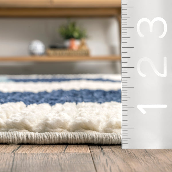 Nuloom Ashton Shaggy Contemporary Abstract Tassel Area Rug Beige