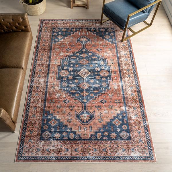 Nuloom Astra SplashGuard Traditional Machine Washable Area Rug Brick