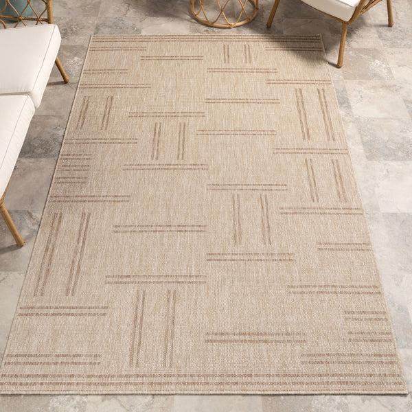 Nuloom Asuka Geometric Indoor/Outdoor Area Rug Light Beige