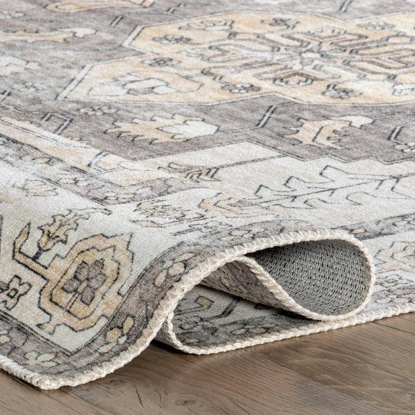 Nuloom Autumn Vintage Machine Washable Area Rug Gray