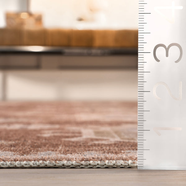 Nuloom Avalon Multi Medallion Machine Washable Area Rug Sienna Brown