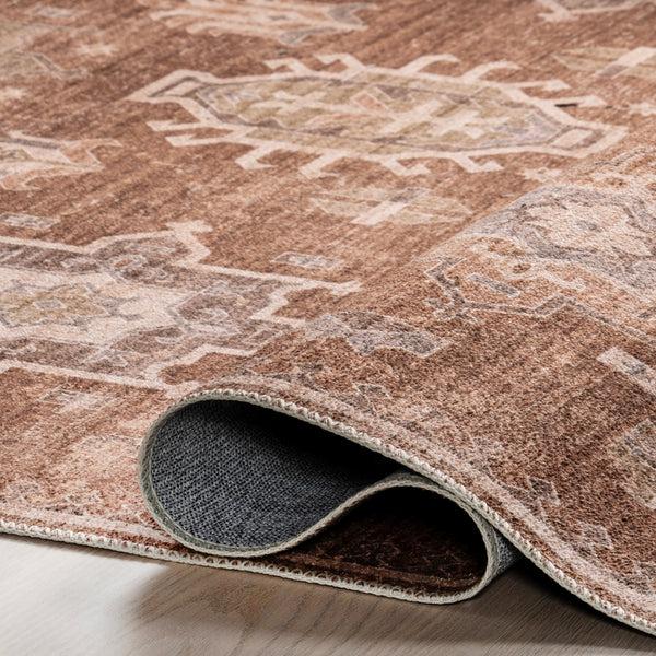Nuloom Avalon Multi Medallion Machine Washable Area Rug Sienna Brown