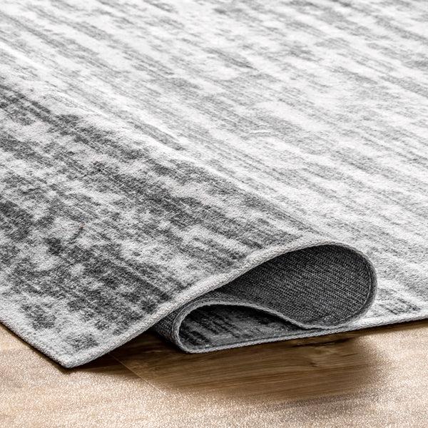 Nuloom Avelina Abstract Stripes Machine Washable Area Rug Light Gray