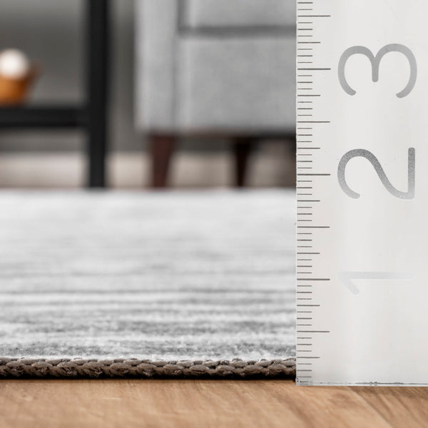 Nuloom Avelina Abstract Stripes Machine Washable Area Rug Light Gray