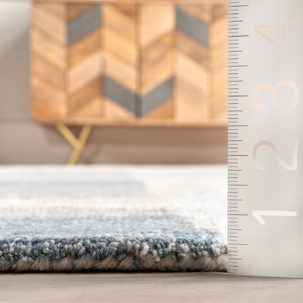 Nuloom Averill Modern Geometric Wool Area Rug Light Blue