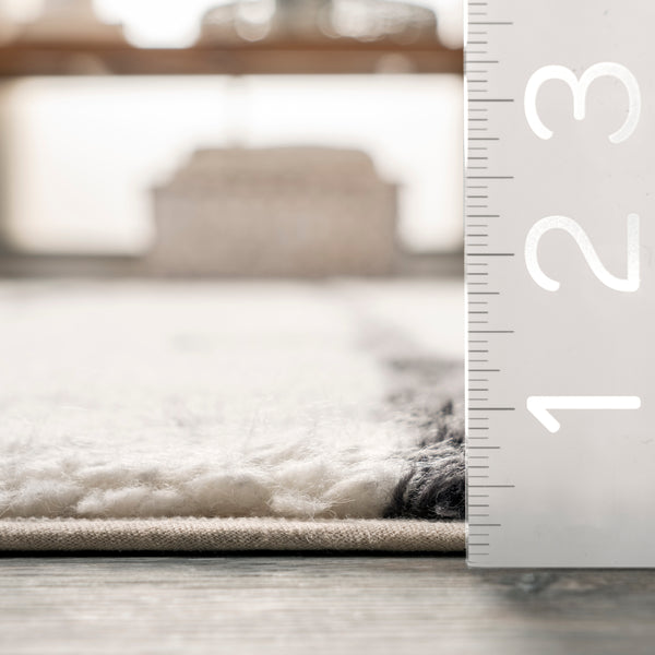 Nuloom Avril Machine Washable Stripe Wool Area Rug Ivory