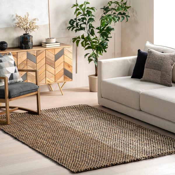 Nuloom Axton Geometric Chunky Jute Area Rug Natural