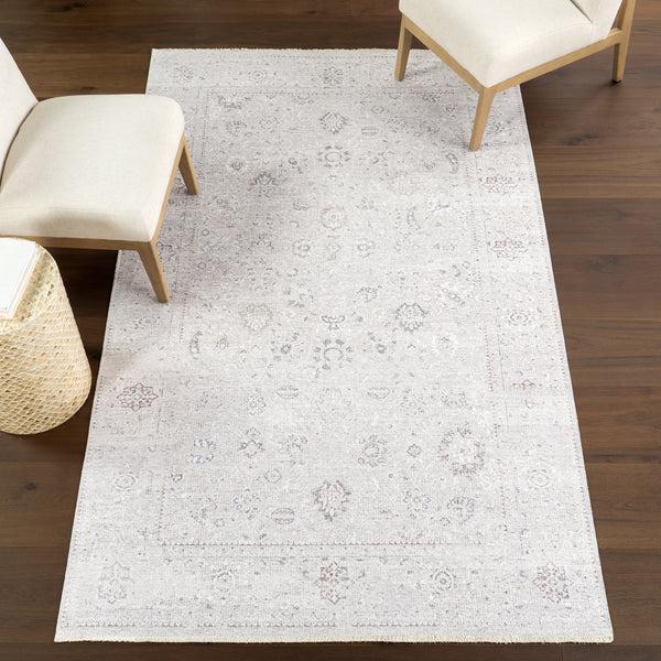 Nuloom Ayleen SpinClean Traditional Machine Washable Area Rug Pink Beige