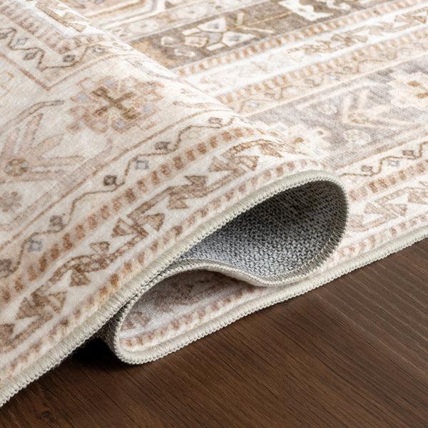 Nuloom Bathsheba Vintage Medallion Machine Washable Area Rug Peach