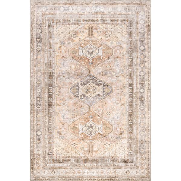 nuloom Bathsheba Vintage Medallion Machine Washable Area Rug Peach