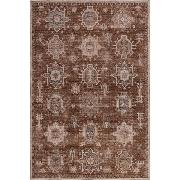nuloom Baylin SplashGuard Medallion Machine Washable Area Rug Sienna Brown