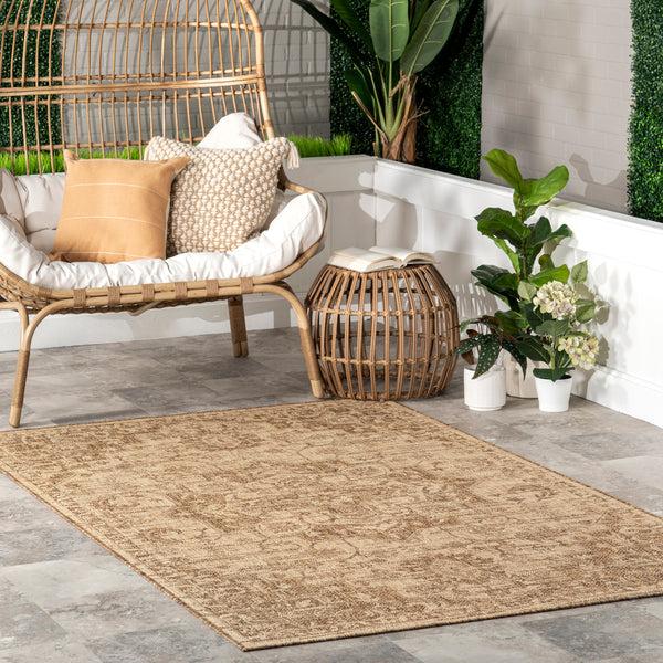 Nuloom Becki Traditional Medallion Indoor/Outdoor Area Rug Beige