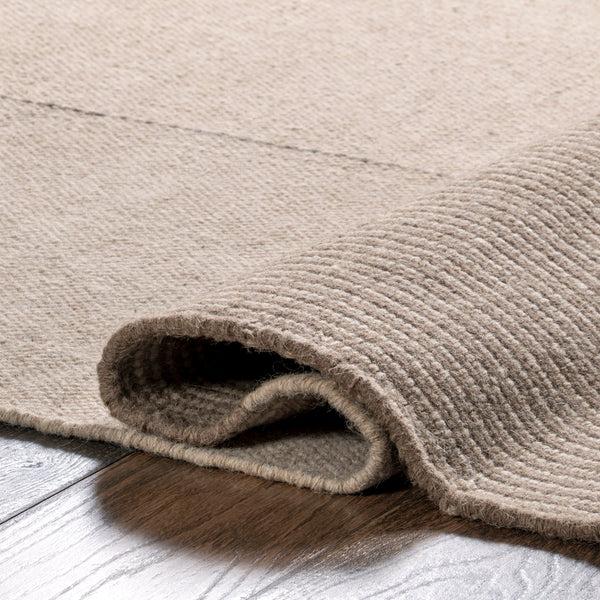 Nuloom Belinda Casual Stripe Wool Tassel Area Rug Beige
