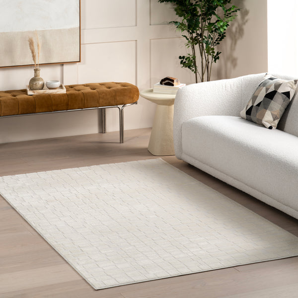 Nuloom Belladonna High-Low Geometric Area Rug Cream