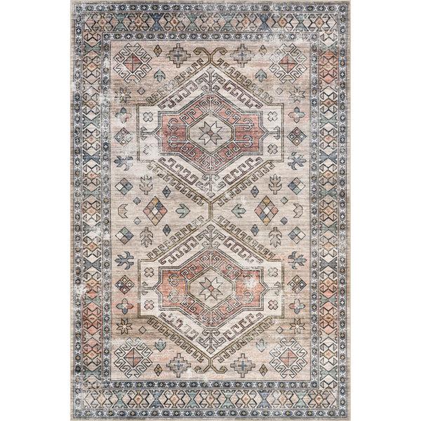 nuloom Benoite Splashguard Medallion Machine Washable Area Rug Peach