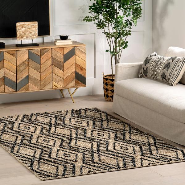 Nuloom Betony Modern Trellis Jute Blend Area Rug Light Beige
