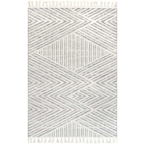 nuloom Bevin Abstract Chevron Tasseled Area Rug Beige