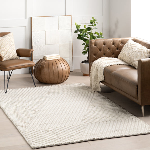 Nuloom Bijorne Modern Geometric Wool Area Rug Ivory