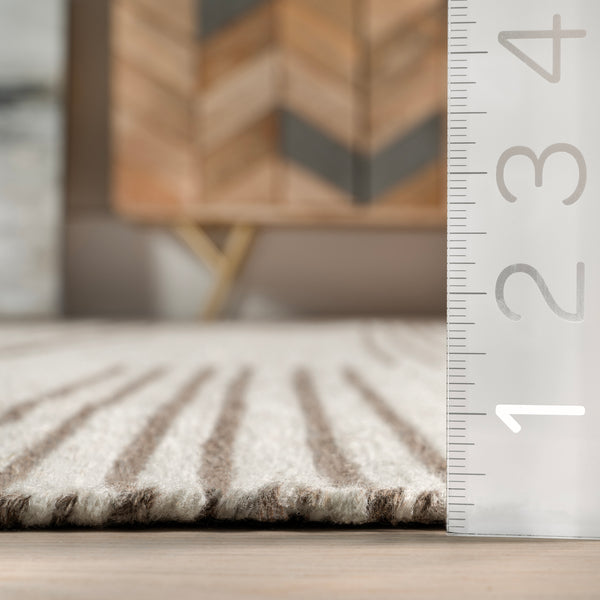 Nuloom Birchwood Reversible Striped Wool Area Rug Dark Beige