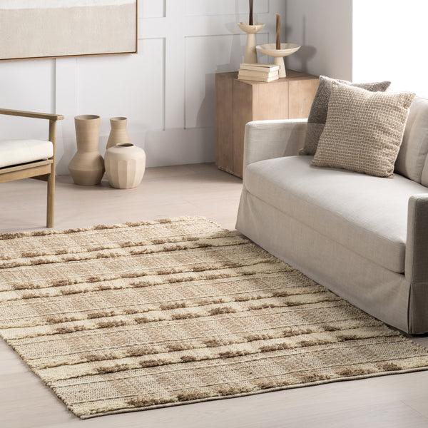 Nuloom Blakley Textured Plaid Jute Area Rug Natural
