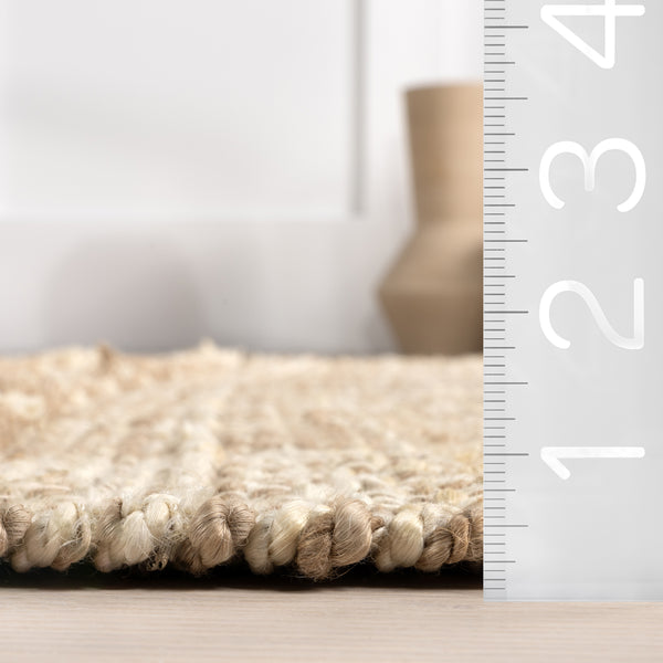 Nuloom Blakley Textured Plaid Jute Area Rug Natural
