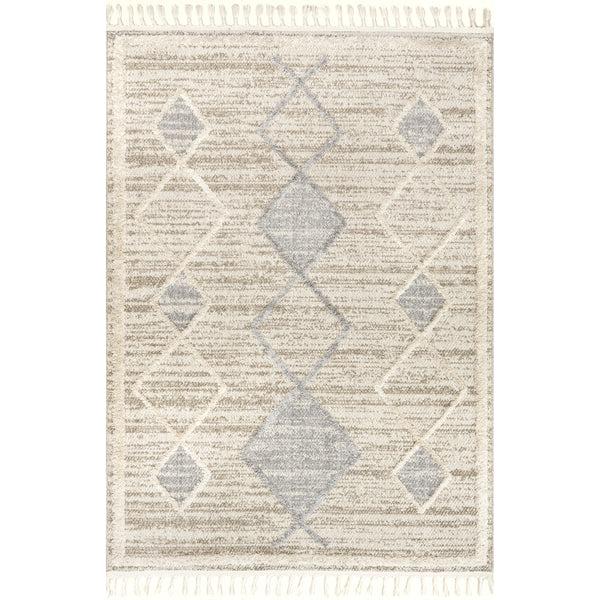nuloom Blanche Moroccan Lattice Tasseled Area Rug Beige