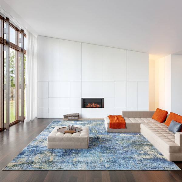 Nuloom Bleecker Street Abstract Machine Washable Area Rug Blue