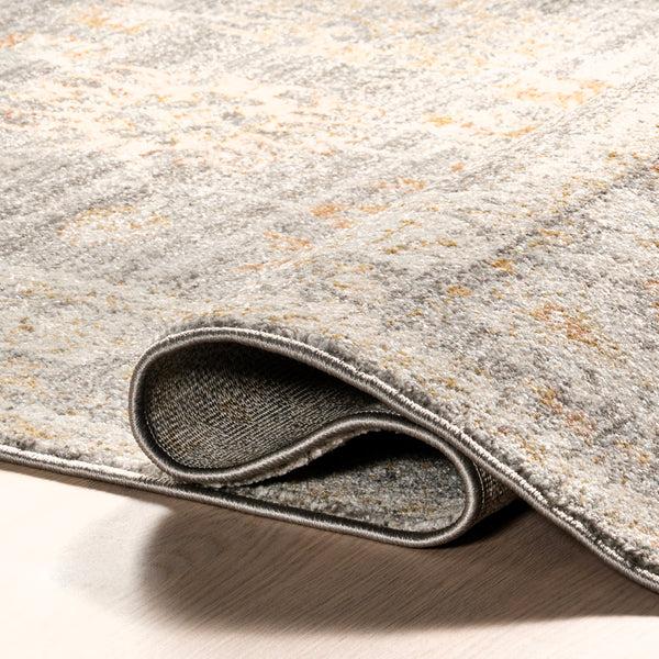 Nuloom Bodhi Bordered Medallion Fringe Area Rug Gray