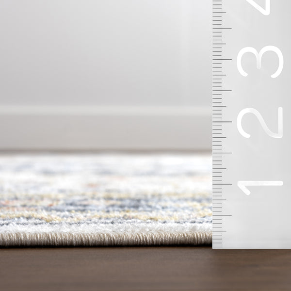 Nuloom Bonia Traditional Medallion Machine Washable Area Rug Blue