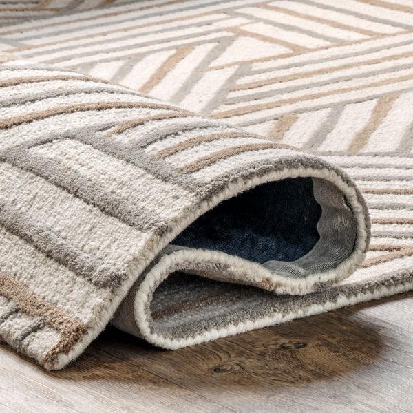 Nuloom Bonnie Hand Tufted Wool Abstract Area Rug Beige