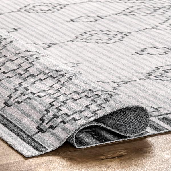 Nuloom Bonny Diamond Striped Machine Washable Area Rug Ivory