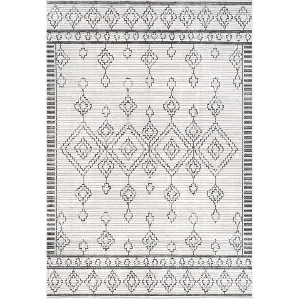 nuloom Bonny Diamond Striped Machine Washable Area Rug Ivory