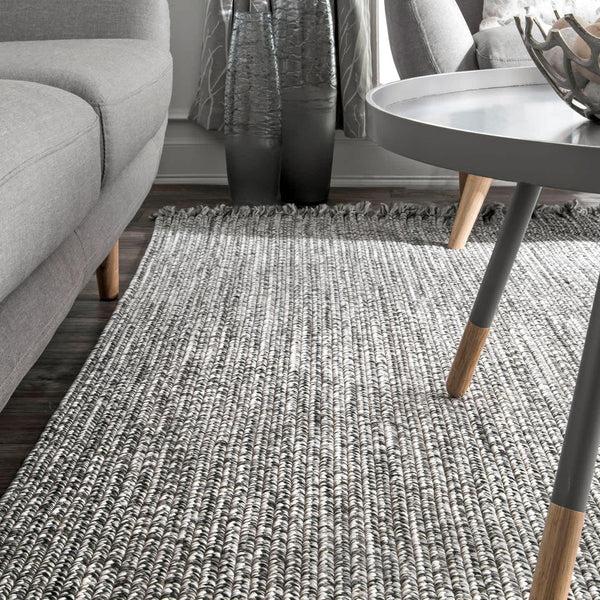 Nuloom Braided Courtney Tassel Indoor/Outdoor Area Rug Salt And Pepper