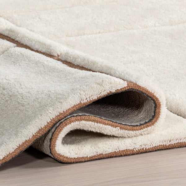 Nuloom Brega Geometric New Zealand Wool Area Rug Cream