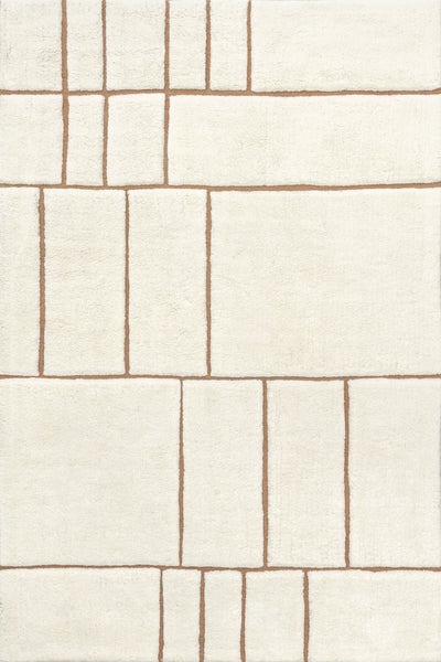 nuloom Brega Geometric New Zealand Wool Area Rug Cream