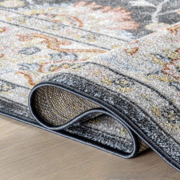 Nuloom Breigh Medallion Bordered Machine Washable Area Rug Blue
