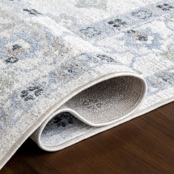 Nuloom Bridie Medallion Machine Washable Area Rug Light Blue