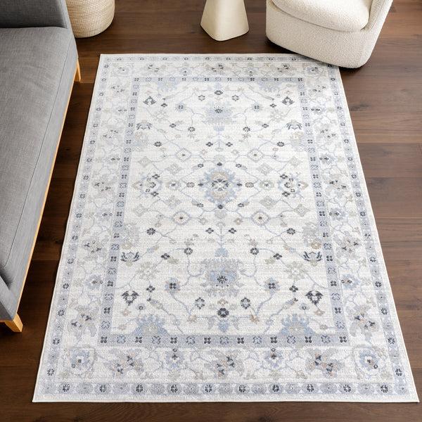 Nuloom Bridie Medallion Machine Washable Area Rug Light Blue