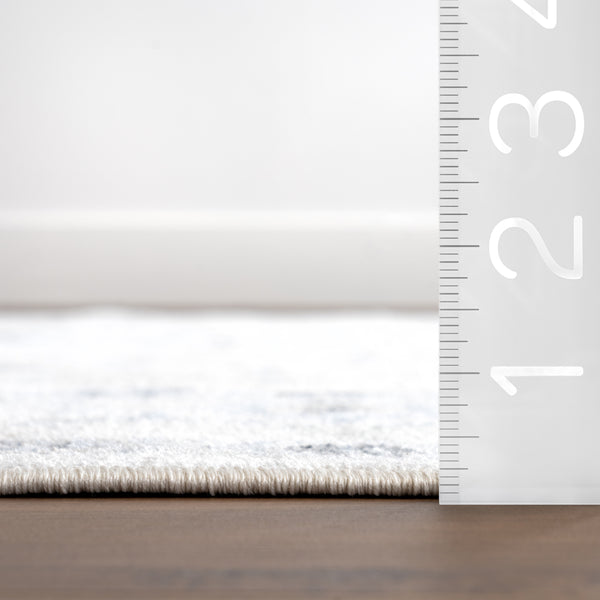 Nuloom Bridie Medallion Machine Washable Area Rug Light Blue