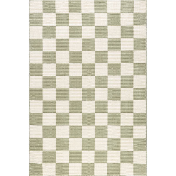 nuloom Brioni Checkered Indoor Machine Washable Area Rug Light Green