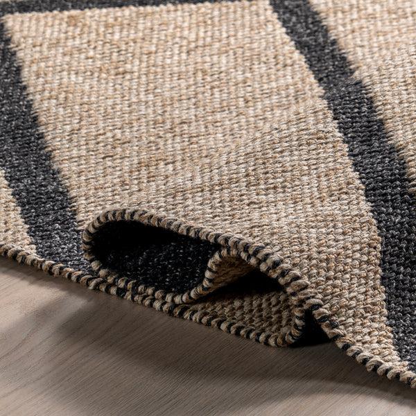 Nuloom Bronte Geometric Reversible Wool Blend Area Rug Dark Gray