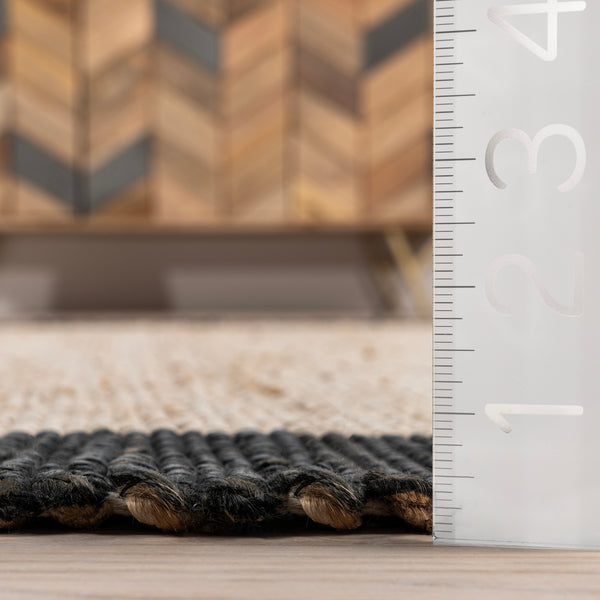 Nuloom Bronwyn Farmhouse Bordered Jute Blend Area Rug Gray