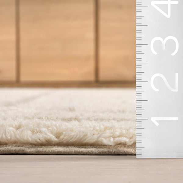 Nuloom Brynne Geometric Blocks Wool Machine Washable Area Rug Ivory