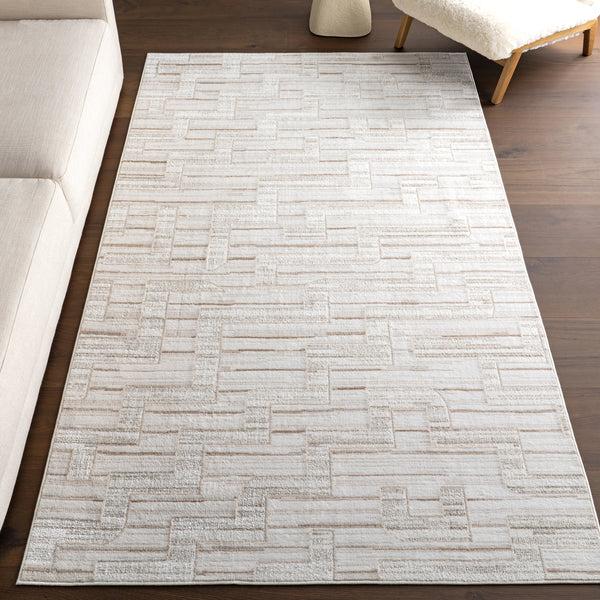 Nuloom Cailin Modern Geometric Machine Washable Area Rug Ivory
