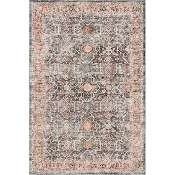nuloom Caisyn Bordered Medallion Machine Washable Area Rug Peach