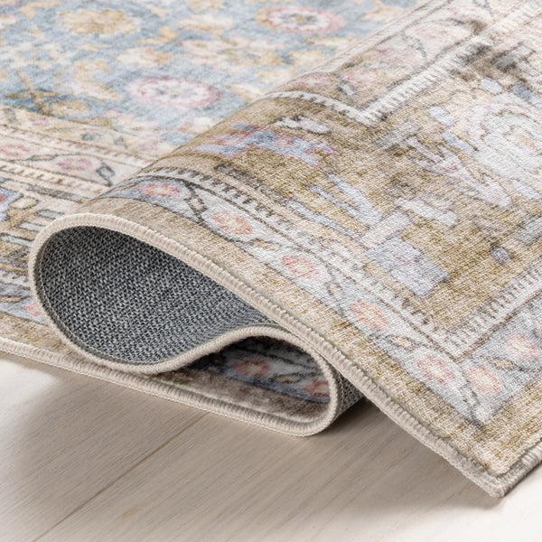 Nuloom Caius Faded Medallion Machine Washable Area Rug Teal