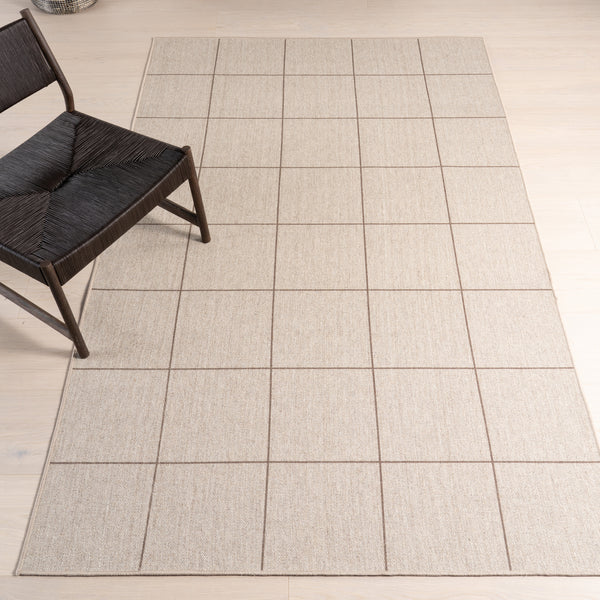 Nuloom Calandra Checkered Machine Washable Area Rug Beige