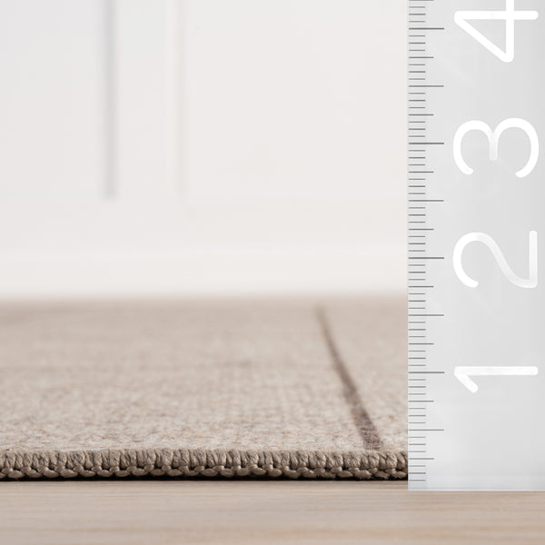 Nuloom Calandra Checkered Machine Washable Area Rug Beige
