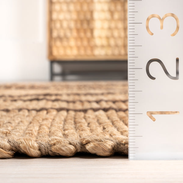 Nuloom Calanthe Abstract Geometric Jute Area Rug Natural